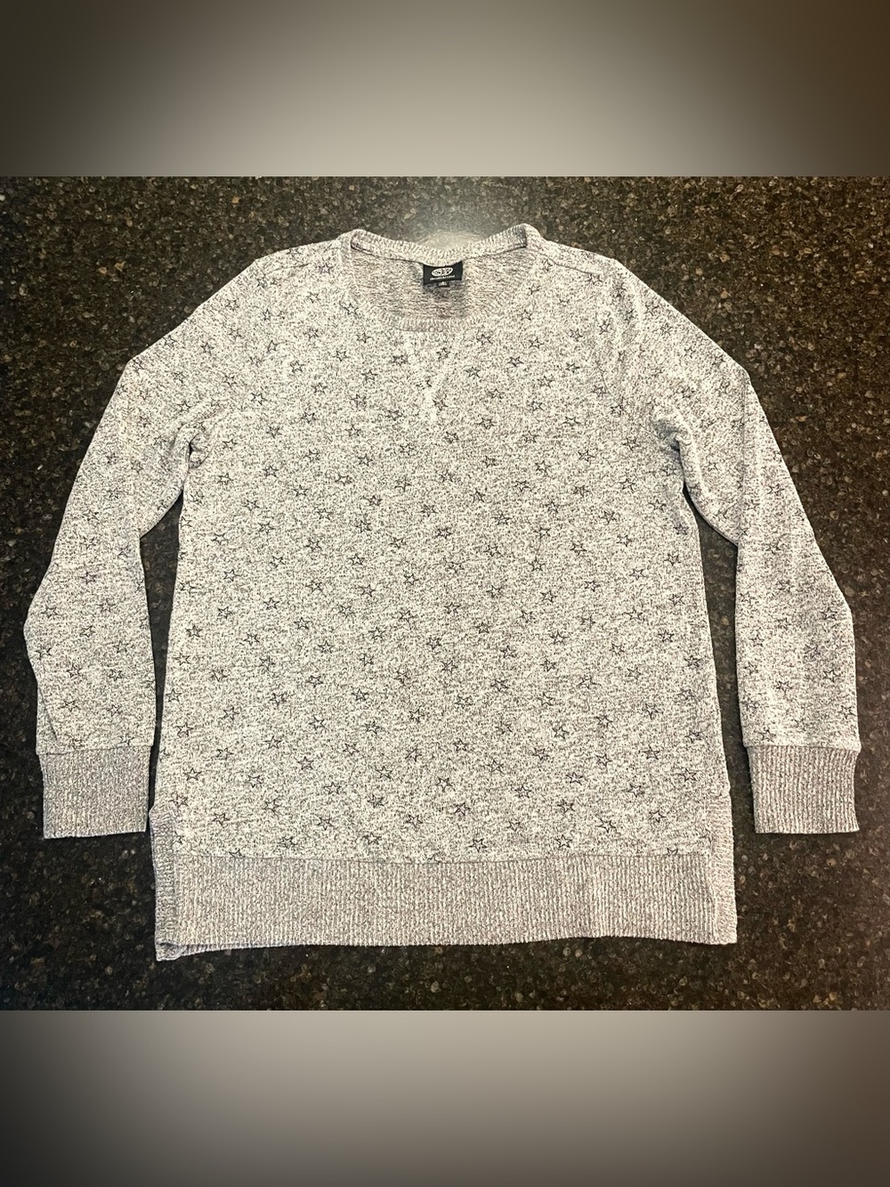 Bobeau knit PJ top, gray with stars, small. Matching joggers in separate listing